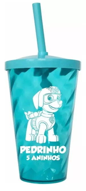Copo Twister c/ Tampa e Canudo 500ml Personalizado